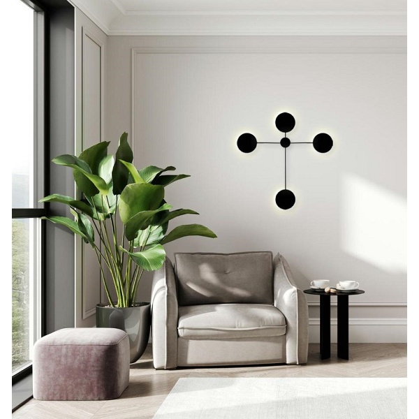 Lampa ścienna SHADOW 4 czarna - Moosee